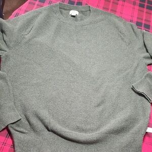 J. Crew Men's Crewneck Sweater in Army Green Heathered